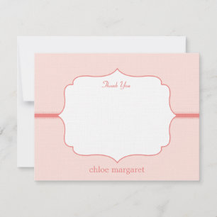 Simply Elegant Flat Thank You Card  - Pink