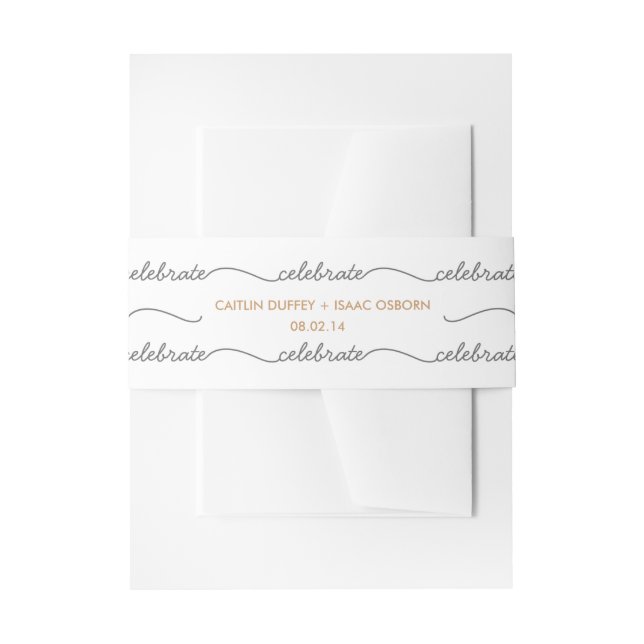 Simply Elegant Gold Belly Band Invitation Belly Band (Front Example)