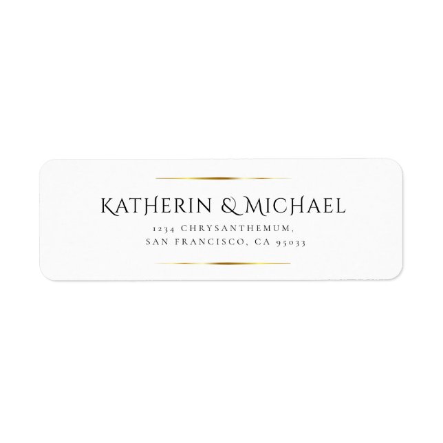 SIMPLY & ELEGANT GOLD FRAME RETURN ADDRESS (Front)