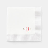 Simply Elegant Gold & Red Monogram Coined