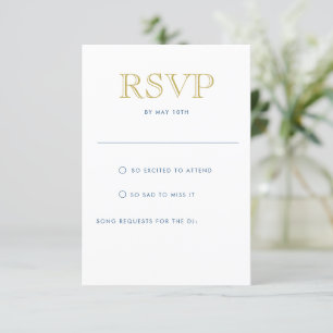 Simply Elegant Gold Vertical Postcard RSVP Card