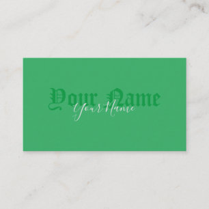 Simply elegant green ancient letters business card