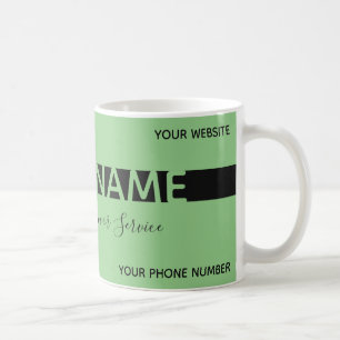 Simply elegant green black stripe business card coffee mug