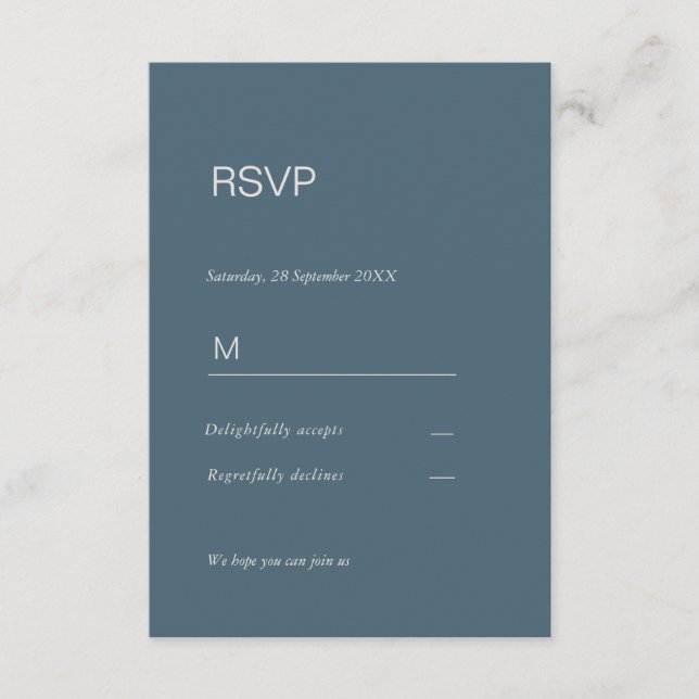 Simply elegant invitation response card RSVP (Front)