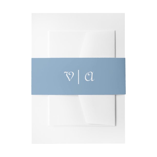 Simply Elegant La Belle Bleu  Invitation Belly Band (Front Example)