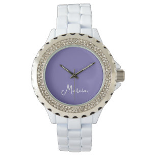 Simply Elegant Lavender Personalized Watch
