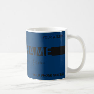 Simply elegant marine black stripe business card coffee mug