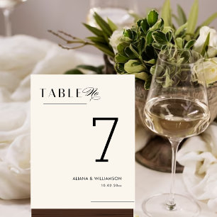 Simply Elegant Minimal Modern Wedding Table Number