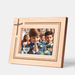 Simply Elegant Minimalist Christian Cross Design  Etched Frames