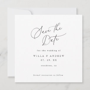 Simply Elegant Minimalist Save The Date Photo Card