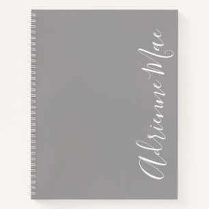 Simply Elegant Modern Ash Grey Personalized Notebook