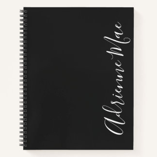 Simply Elegant Modern Dark Grey Personalized Notebook