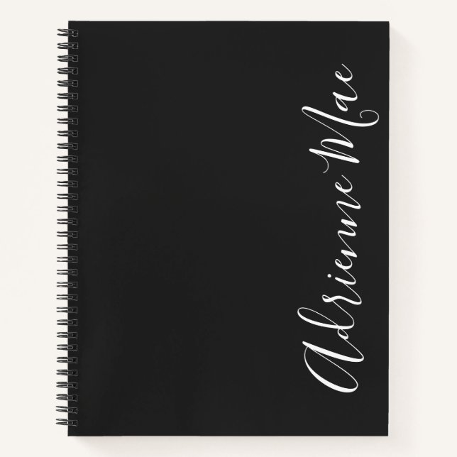 Simply Elegant Modern Dark Grey Personalized Notebook (Front)