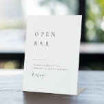 Simply Elegant Modern Wedding Open Bar Pedestal Sign<br><div class="desc">Elegant black and white minimalist typography design in timeless serif font,  simple and clean. Great wedding open bar sign for minimalist wedding,  modern wedding and classic wedding. 
See all the matching pieces in collection.</div>