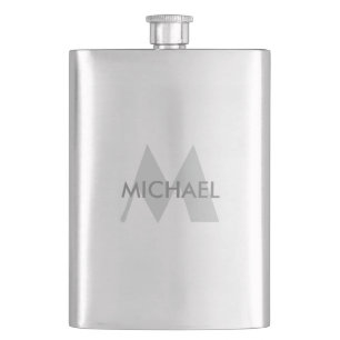 Simply Elegant Monogram and Name Hip Flask