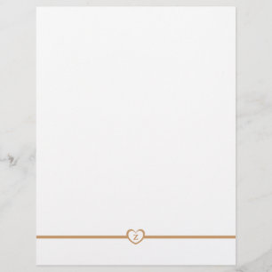 Simply Elegant Monogrammed Stationery - Gold