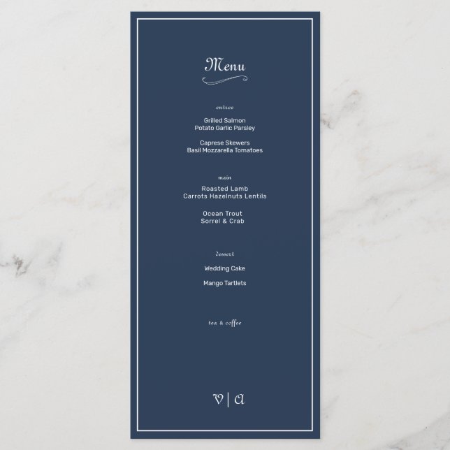 Simply Elegant Nautical Blue 2 with Border Menu (Front)