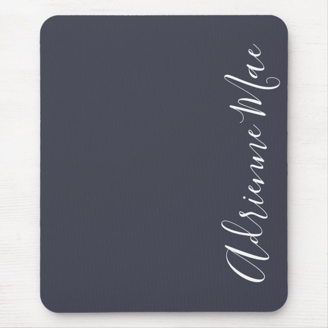 Simply Elegant Navy Blue Personalized Mouse Pad (Front)