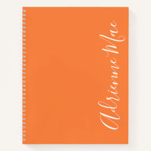 Simply Elegant Orange Peel Personalized Notebook