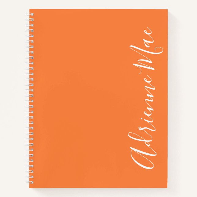 Simply Elegant Orange Peel Personalized Notebook (Front)