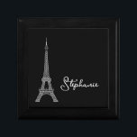 Simply Elegant Paris Eiffel Tower Black Gift Box<br><div class="desc">Simply Elegant Paris Eiffel Tower Personalized Black Gift Box

Perfect gift box for mom,  girlfriend or wife - a beautiful black Gift Box for jewellery or any small items.  Perfect gift box for aChristmas gift or a birthday gift!</div>