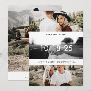 Simply Elegant Photo Grid Wedding Save The Date