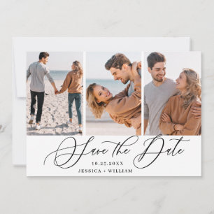 Simply Elegant Photo Wedding 3 PHOTO Simple Modern Save The Date