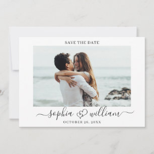 Simply Elegant Photo Wedding Hearts Simple Save The Date