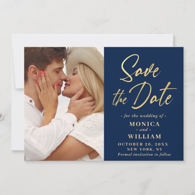 Simply Elegant Photo Wedding Simple Modern  Save The Date (Front)