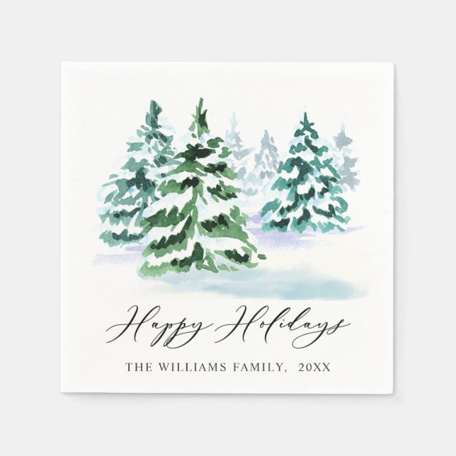 Simply Elegant Pine Tree Christmas Holiday Napkin (Front)