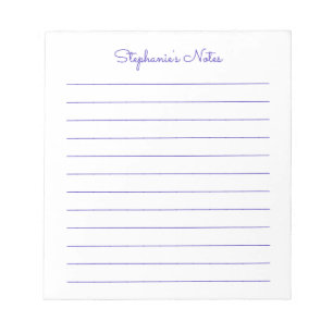 Simply Elegant Purple Lined Personalized Notepad