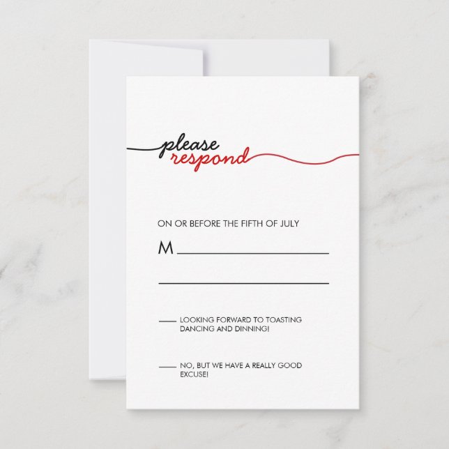 Simply Elegant Red Response (Front)
