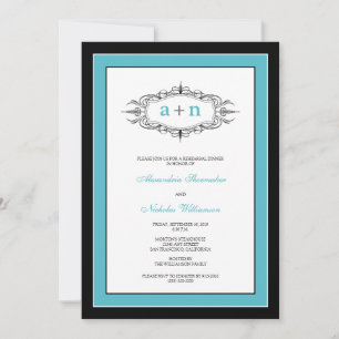 Simply Elegant Rehearsal Dinner Invitation (aqua)