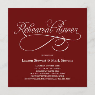 Simply Elegant Rehearsal Dinner Invitation (Red)