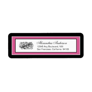 Simply Elegant Return Address Label: black/fuchsia