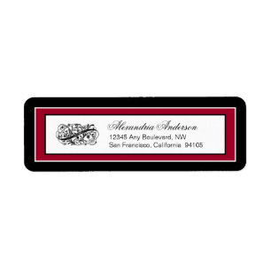 Simply Elegant Return Address Label (black/red)