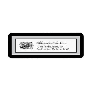Simply Elegant Return Address Label (black/silver)