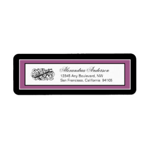 Simply Elegant Return Address Label (black/violet)