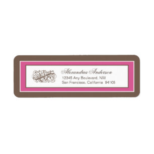 Simply Elegant Return Address Label: brown/fuchsia