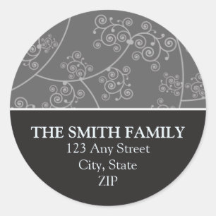 Simply Elegant Return Address Seal Ebony Sticker