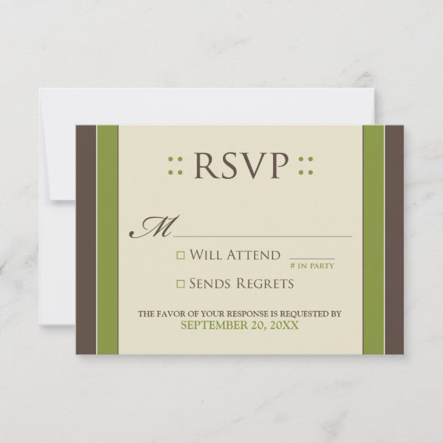 Simply Elegant RSVP Card (olive/chocolate) (Front)