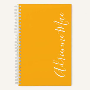 Simply Elegant Saffron Yellow Personalized 5.5x8.5 Notebook
