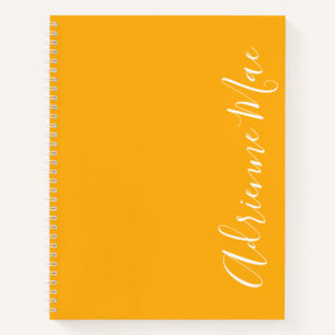 Simply Elegant Saffron Yellow Personalized Notebook