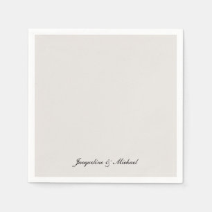 Simply Elegant Script Cream Wedding Cocktail Napkin