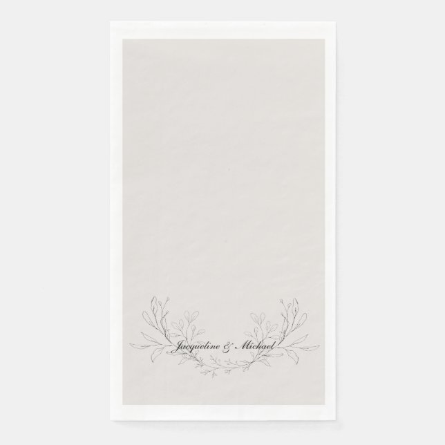 Simply Elegant Script Cream Wedding Napkin (Front)