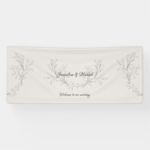Simply Elegant Script Neutral Wedding Welcome Banner