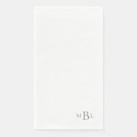 Simply Elegant Silver Monogram Paper Guest Towels