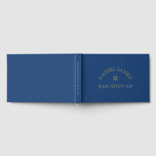 Simply Elegant Star of David Bar Mitzvah Lined Guest Book