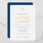 Simply Elegant Star of David Bar Mitzvah Real Gold<br><div class="desc">This elegant design uses real foil to make it special! Customize using the template form.  All colours and fonts can be changed using the advanced editing menus.</div>