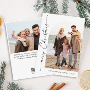 Simply Elegant Stylish 2 PHOTO Christmas Greeting Holiday Card
